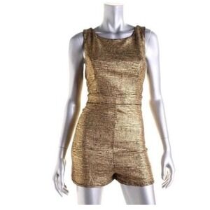Aqua Gold & Black Romper NWT